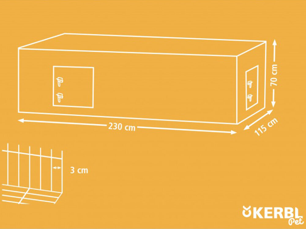 Výbeh pre králiky, hlodavce a hydinu KERBL 82825, 230x115x70 cm - Image 9