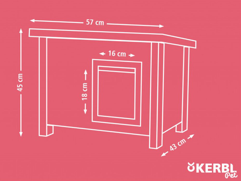 Búda pre mačky z EKO plastu KERBL 81636 ELI, 57x45x43 cm - Image 11