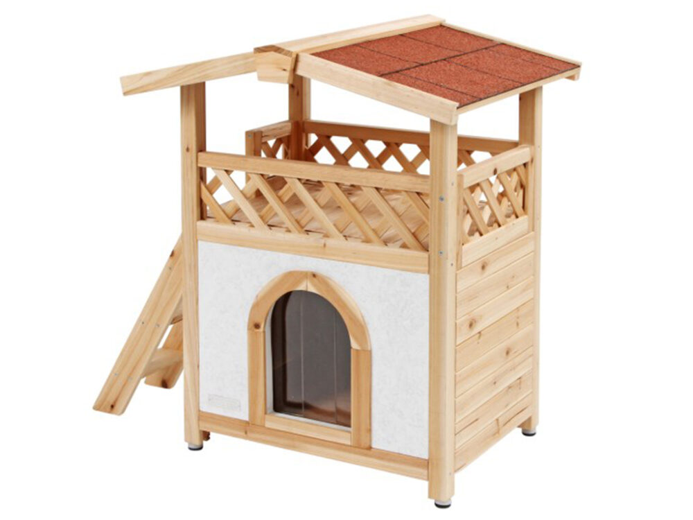 Zateplená búda pre mačky KERBL 82660 TYROL ALPIN, 88x57x77cm - Image 3