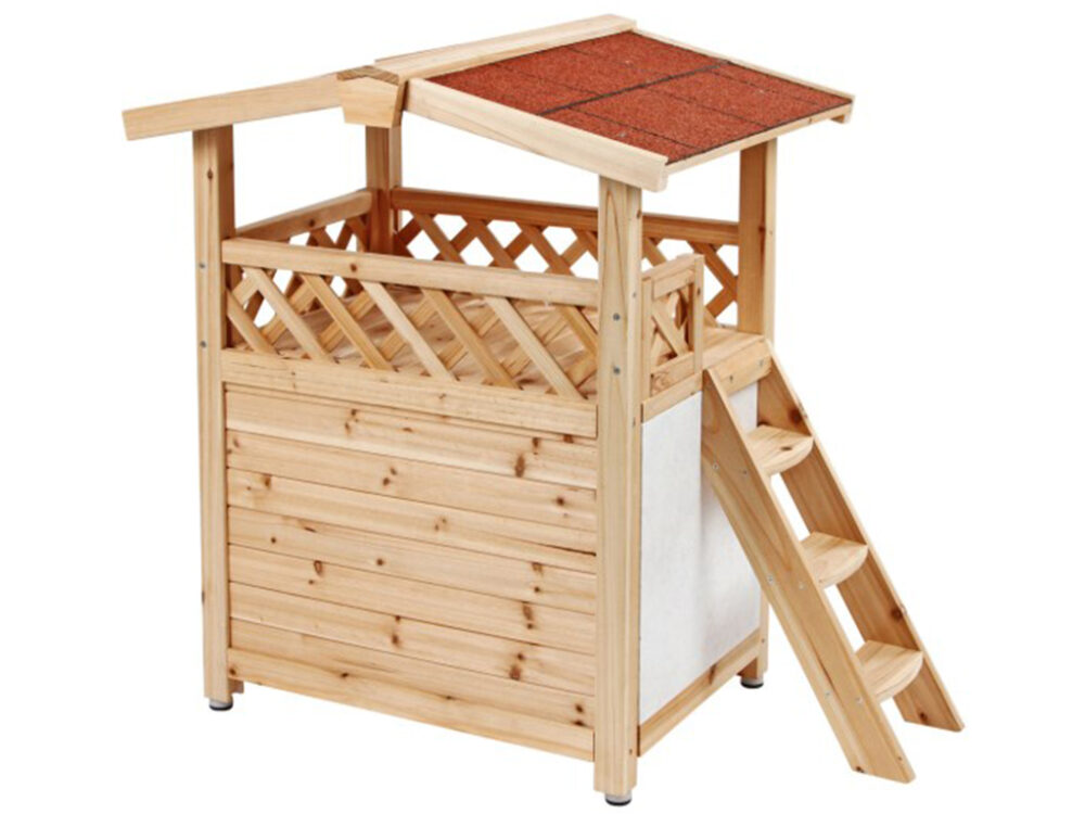 Zateplená búda pre mačky KERBL 82660 TYROL ALPIN, 88x57x77cm - Image 4