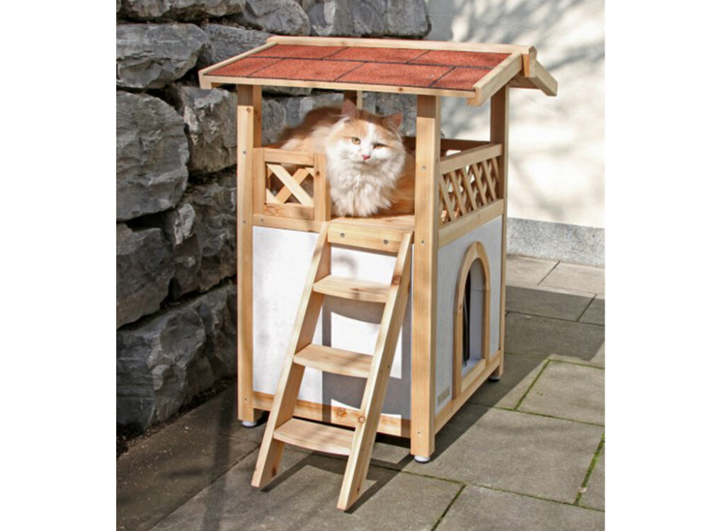 Zateplená búda pre mačky KERBL 82660 TYROL ALPIN, 88x57x77cm - Image 7
