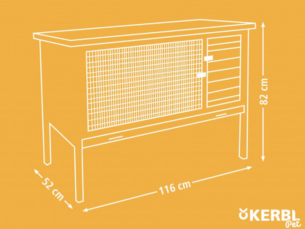 Králikáreň KERBL 82726 BUDDY, 116x52x82 cm - Image 5