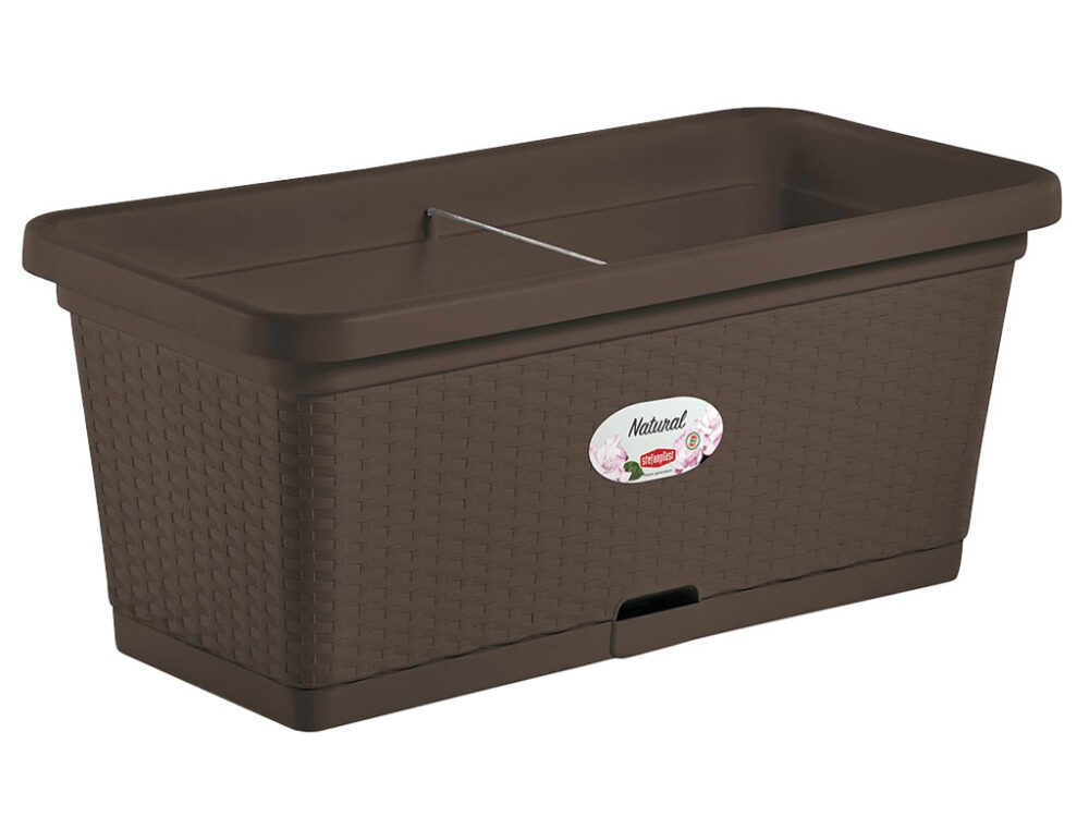 Samozavlažovací kvetináč STEFANPLAST NATURAL 80 moka
