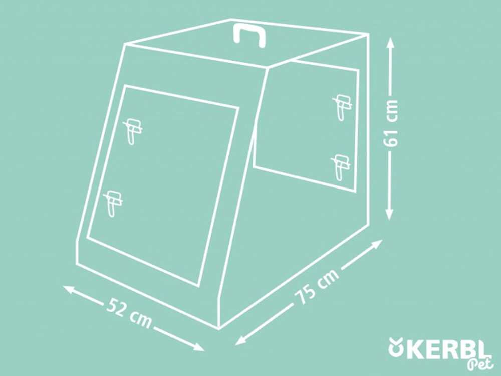 Prepravný box, klietka pre psa do auta KERBL 81367, 75x52x61 cm - Image 9