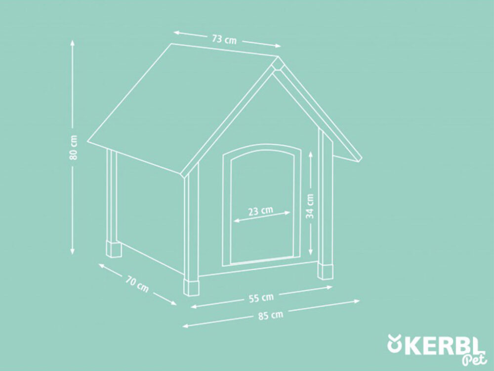Búda pre psa drevená KERBL 82394, 85x73x80 cm - Image 3