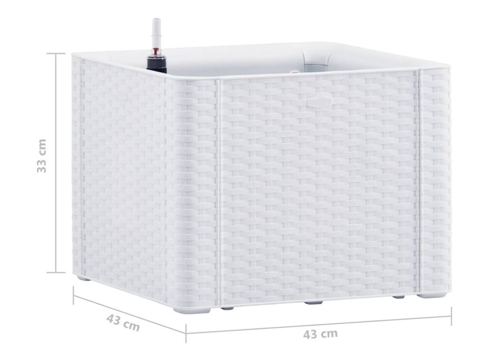 Samozavlažovací kvetináč, vyvýšený záhon STEFANPLAST NATURAL DELUXE 43 biela - Image 4