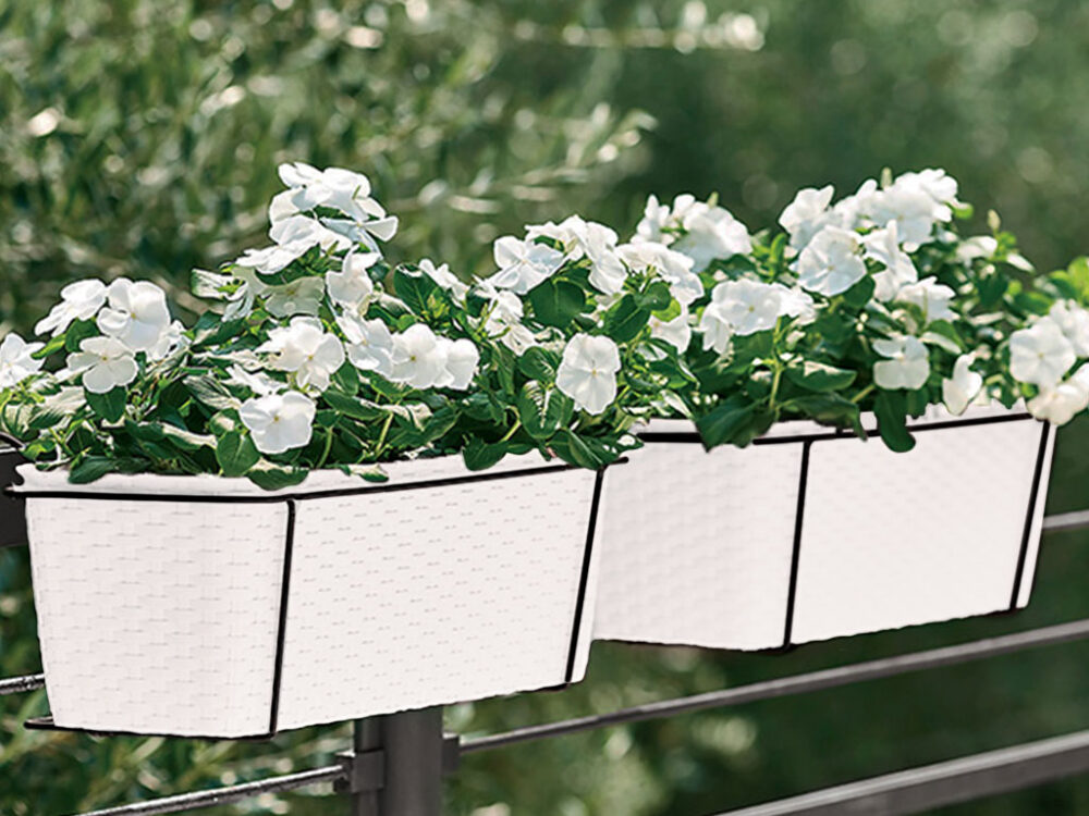 Závesný kvetináč na balkón STEFANPLAST NATURAL 50 biela - Image 3