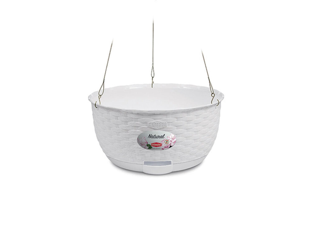 Závesný kvetináč STEFANPLAST NATURAL 30 biela