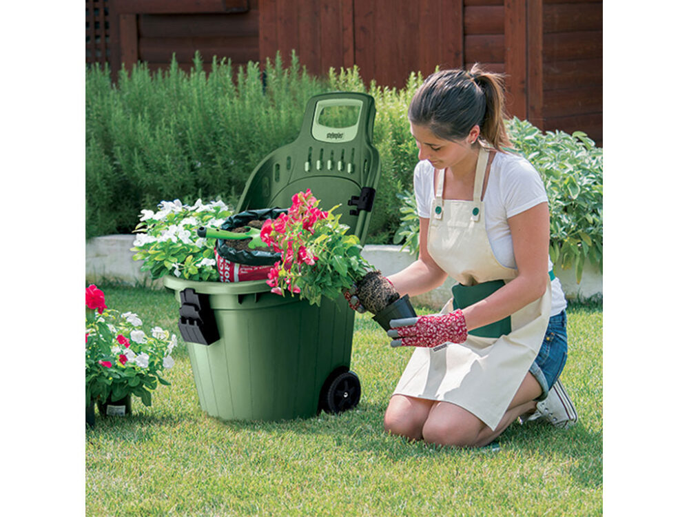 Univerzálny záhradný vozík STEFANPLAST HELPY - 50 l, zelený - Image 7