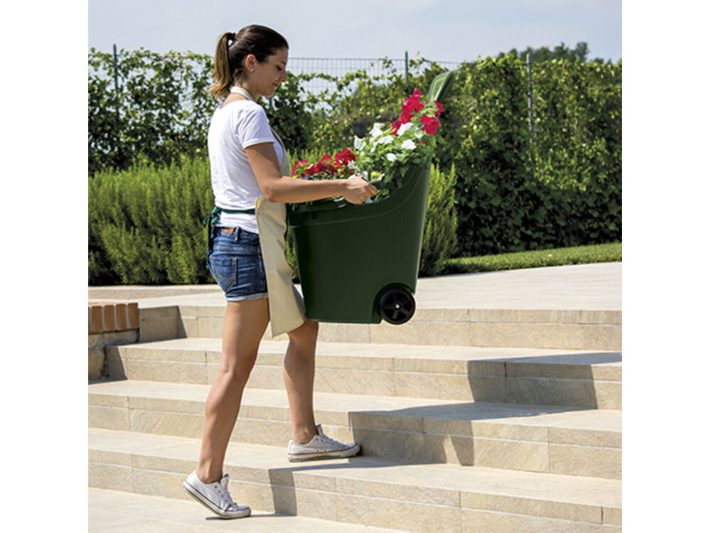 Univerzálny záhradný vozík STEFANPLAST HELPY - 50 l, zelený - Image 9