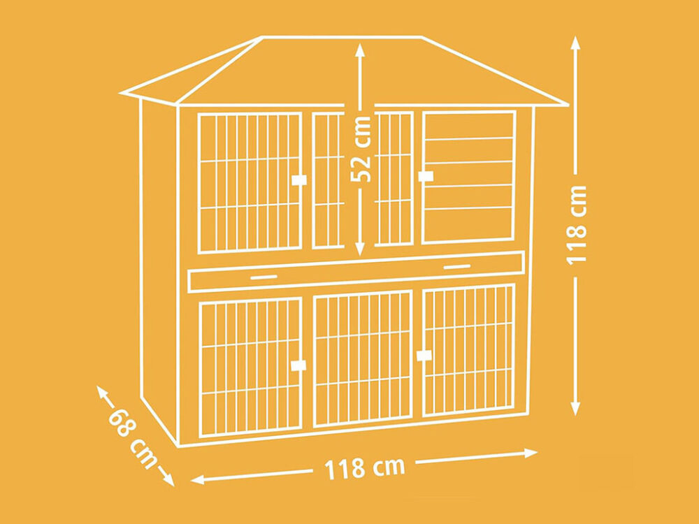 Králikáreň s výbehom KERBL 81727 VILLA, 118x68x118 cm - Image 8