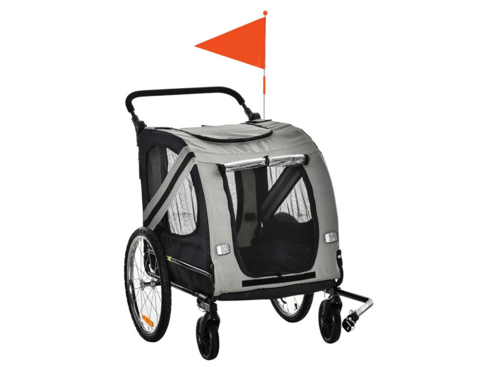 Vozík za bicykel pre psov 2v1 PAWHUT D00-144GY