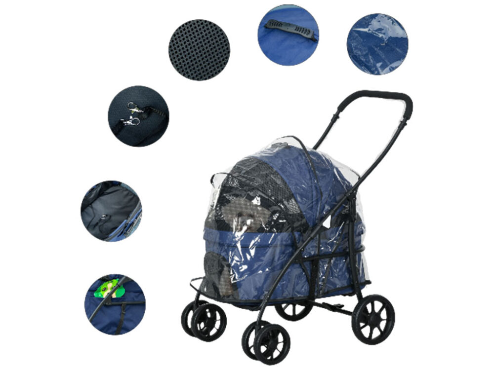 Kočík pre psov 2v1 PAWHUT D00-190V01DB, tmavo modrý - Image 3