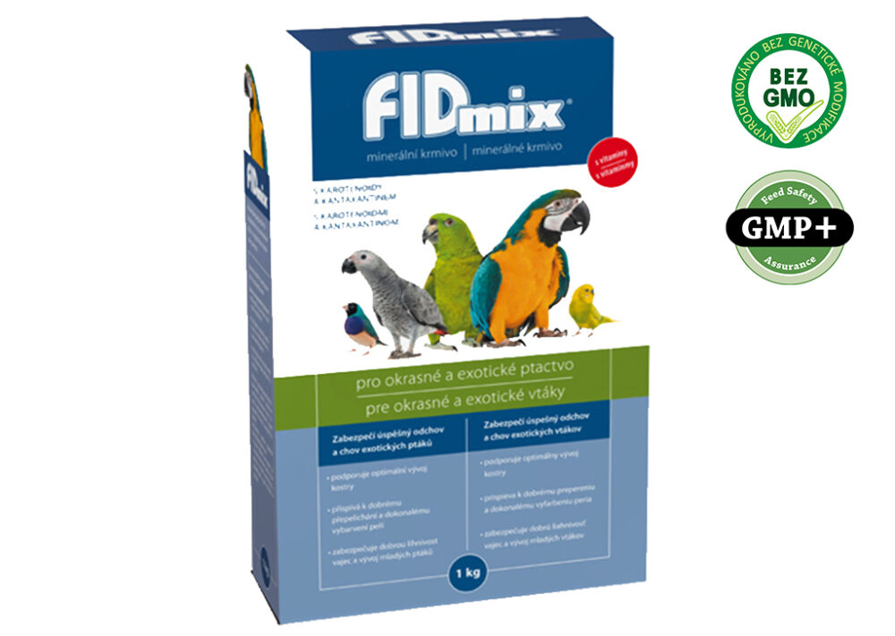 Minerálno vitamínové krmivo FIDMIX PRE OKRASNÉ A EXOTICKÉ VTÁCTVO 1kg