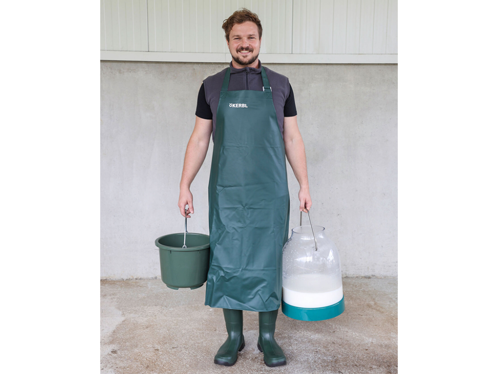 Vodeodolná zástera na dojenie KERBL 15614 PREMIUM APRON, 125X118cm, zelená - Image 4