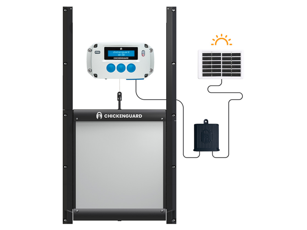 Komplet automatického otevírání a zavírání kurína CHICKEN GUARD PRO 25x30 SOLAR KIT