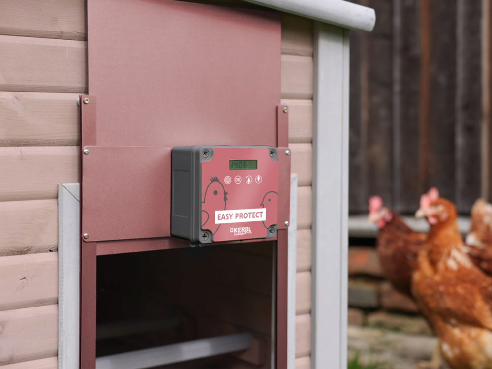 Komplet automatického otvárania a zatvárania kurína KERBL 70590 EASY PROTECT 30x33 R, ružová - Image 6